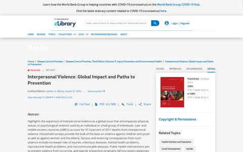 Interpersonal Violence: Global Impact and Paths to Prevention ...