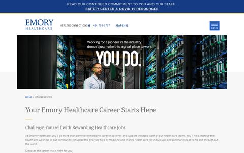 Your Emory Healthcare Career Starts Here