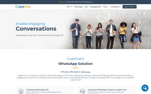 Enable engaging conversations seamlessly across 30+ ...