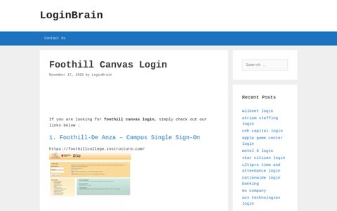 foothill canvas login - LoginBrain