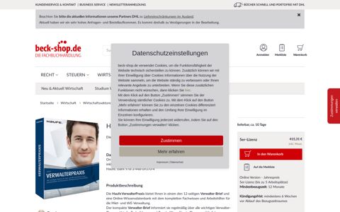 Haufe VerwalterPraxis • Online | 1. Auflage | | beck-shop.de