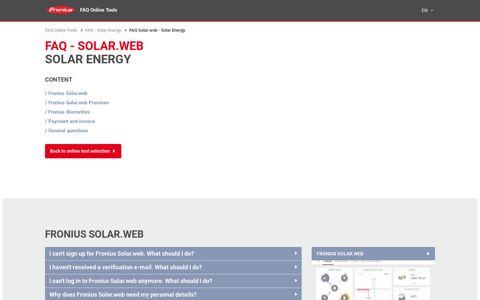 FAQ Solar.web - Solar Energy - Fronius International