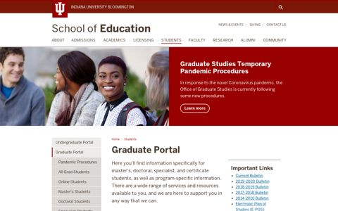 Graduate Portal: Students: School of Education: Indiana ...