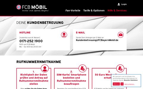 Hilfe und Services - FC Bayern Mobil