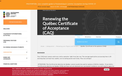 Renewing the Québec Certificate of Acceptance (CAQ ...
