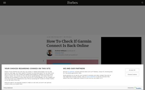 How To Check If Garmin Connect Is Back Online - Forbes