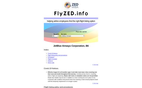 JetBlue Airways Corporation | Find flight listing option ... - FlyZed