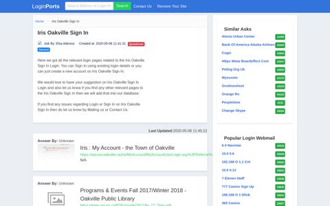 Login Iris Oakville Sign In or Register New Account - LoginPorts