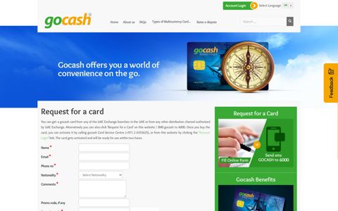 Request for a card - Best Card for Travel, Foreign Currency Card