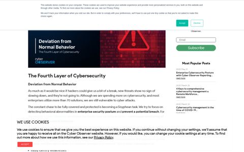 The Fourth Layer of Cybersecurity | Cyber Observer