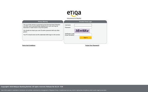 Provider Portal - Etiqa
