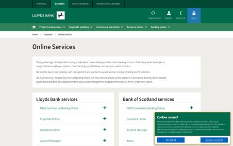 Lloyds Bank Commercial Banking | Corporate Online Banking