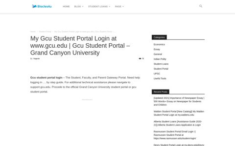 My Gcu Student Portal Login at www.gcu.edu - Blocles4u