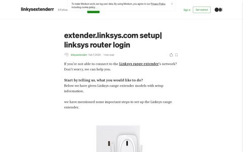 extender.linksys.com setup| linksys router login | by ... - Medium
