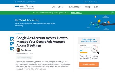 Google Ads Account Access - WordStream