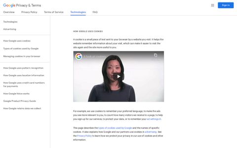 How Google uses cookies – Privacy & Terms – Google