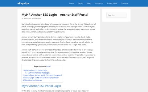 MyHR Anchor ESS Login - Anchor Hanover Staff Portal