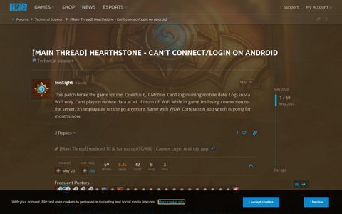 [Main Thread] Hearthstone - Can't connect/Login on Android ...
