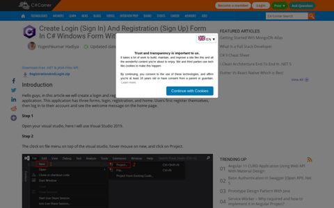 Create Login (Sign In) And Registration (Sign Up) Form In C# ...