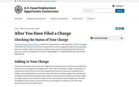 After You Have Filed a Charge | US Equal ... - EEOC