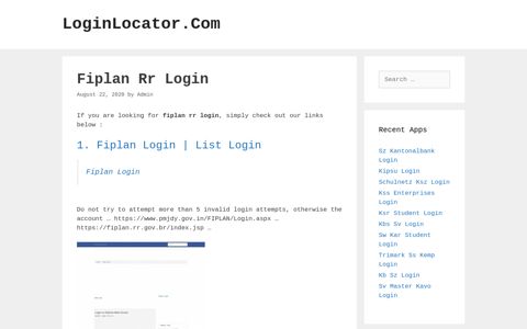 Fiplan Rr Login - LoginLocator.Com