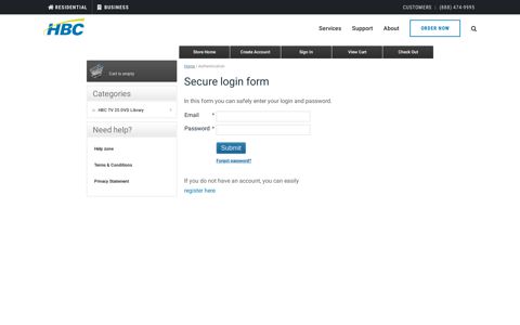 Secure login form - HBC