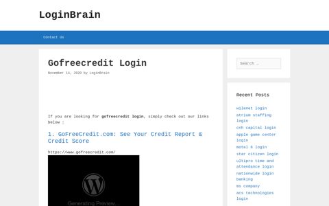 gofreecredit login - LoginBrain