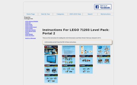 LEGO 71203 Level Pack: Portal 2 Instructions, Dimensions