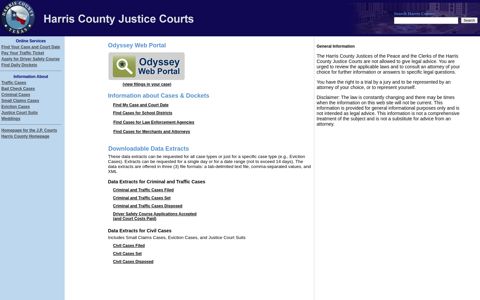 Information about Cases and Dockets - Harris County Justice ...