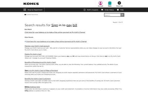 Search results for Sign in to pay bill - Find Answers - Kohl's