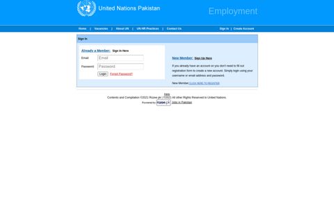 United Nations Pakistan :: Login - UN Jobs