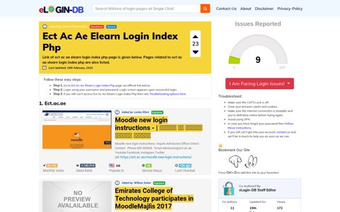 Ect Ac Ae Elearn Login Index Php