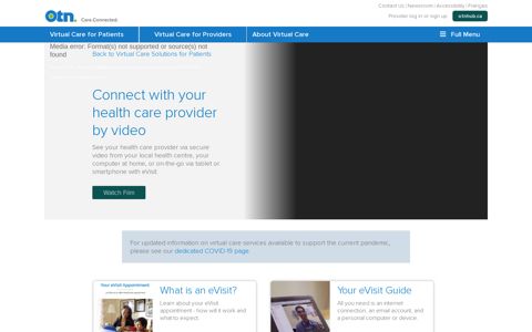 Virtual Doctor Appointments | eVisit for Patients - OTN.ca