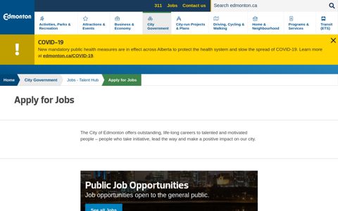 Apply for Jobs :: City of Edmonton