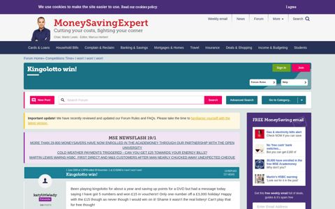 Kingolotto win! — MoneySavingExpert Forum