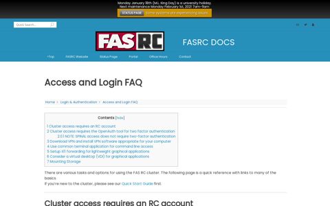 Access and Login FAQ – FASRC DOCS