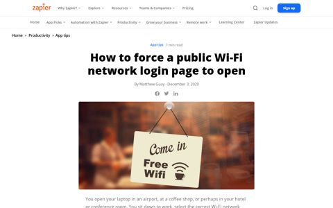 How to force a public Wi-Fi network login page to open - Zapier