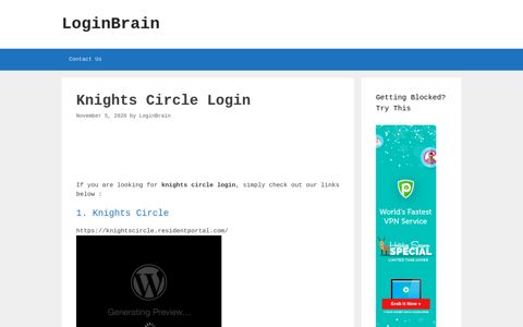 Knights Circle - Knights Circle - LoginBrain