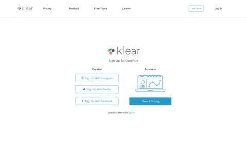 Sign Up | Klear