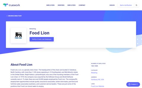 Employment Verification for Food Lion | Truework