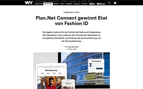 Plan.Net Connect gewinnt Etat von Fashion ID | W&V