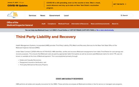Third Party Liability and Recovery | Office of the Medicaid ...