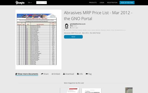 Abrasives MRP Price List - Mar 2012 - the GNO Portal