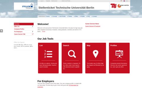 Academic job portal Stellenticket Technische Universität Berlin