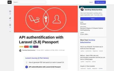 API authentification with Laravel (5.8) Passport - DEV