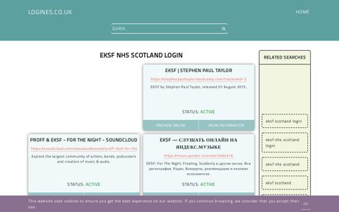 eksf nhs scotland login - General Information about Login