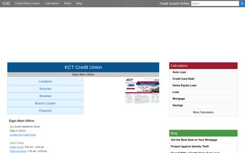 KCT Credit Union - Elgin, IL - Credit Unions Online