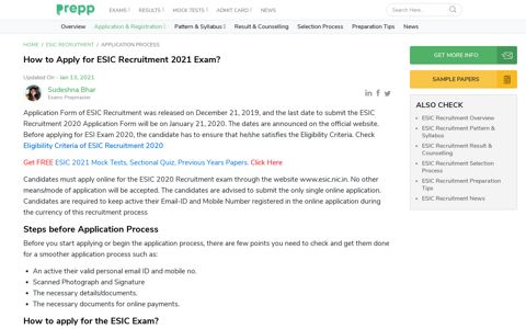 How to Apply for ESIC Recruitment 2020 Exam? - prepp logo