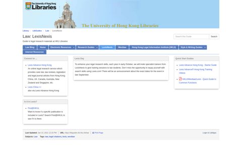 LexisNexis - Law - LibGuides at University of Hong Kong
