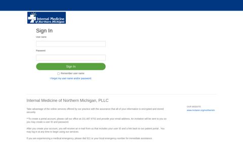 Internal Medicine of Northern Michigan, PLLC - Patient Portal